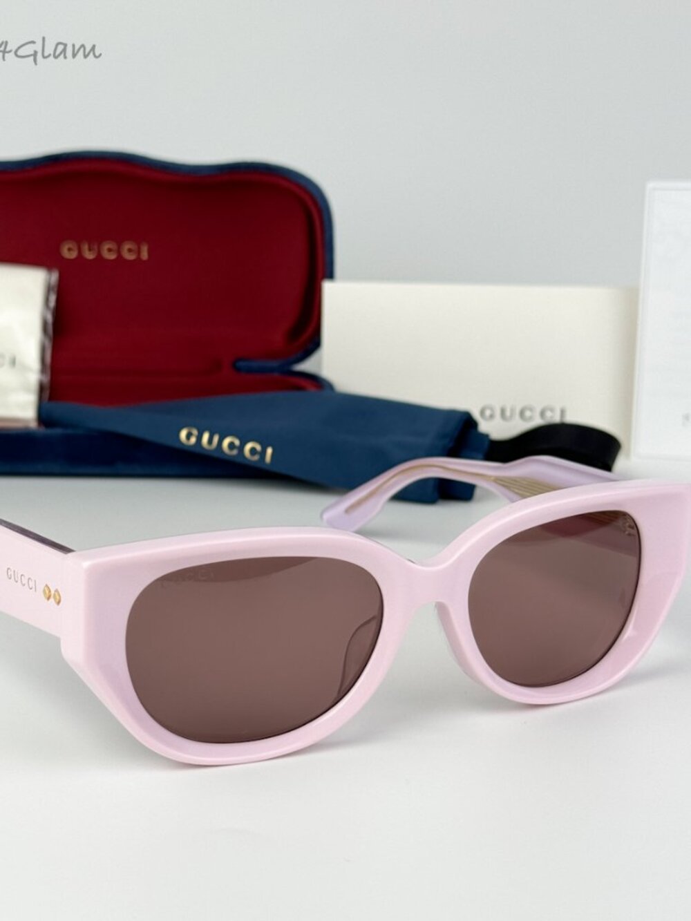 Gucci Women Sunglasses Pink Brown Cat Eye GG1532SA 004 BRAND NEW